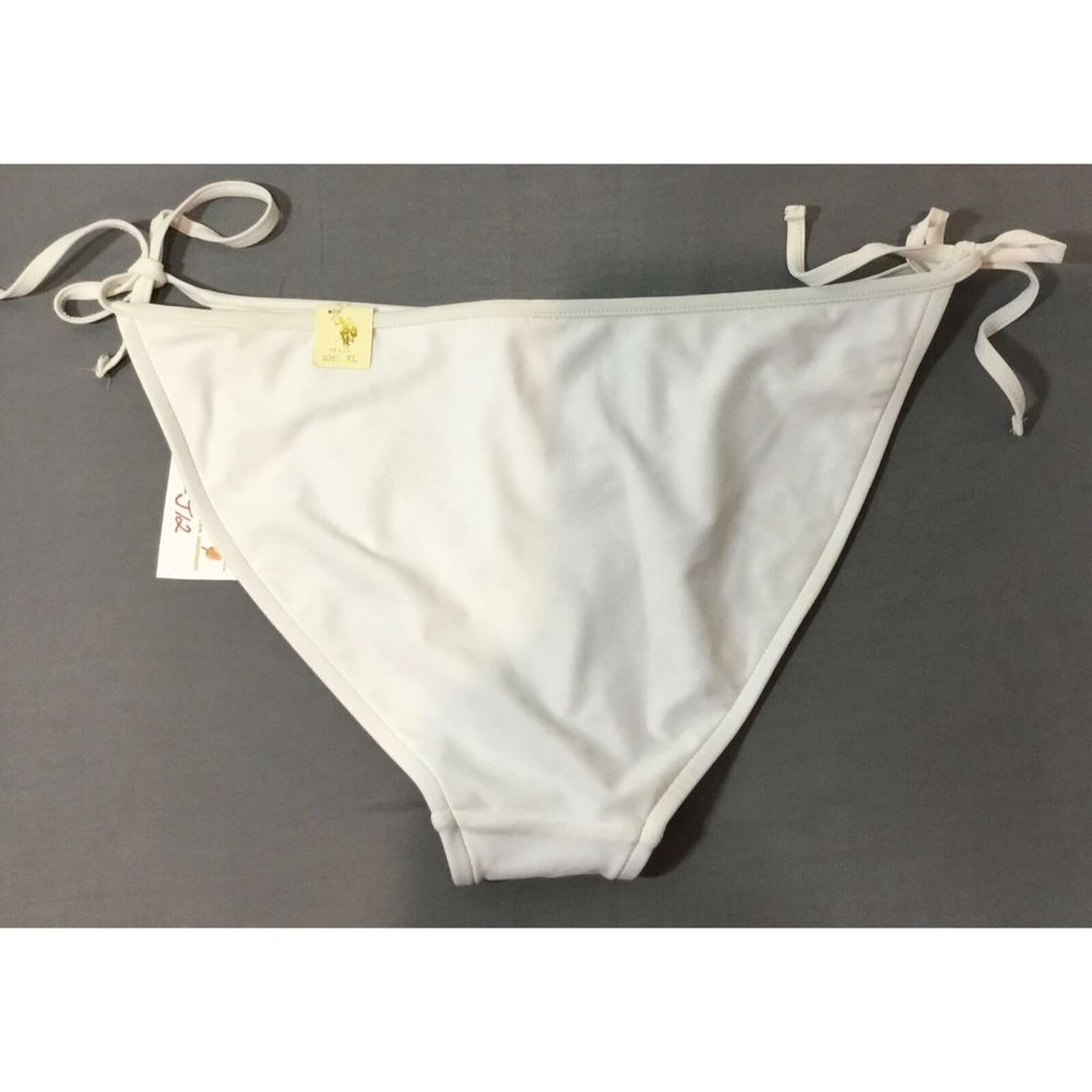 New White String Bikini XL Swim Bottom Pony Logo Tie Bathing Suit US Polo Assn N - Picture 6 of 12